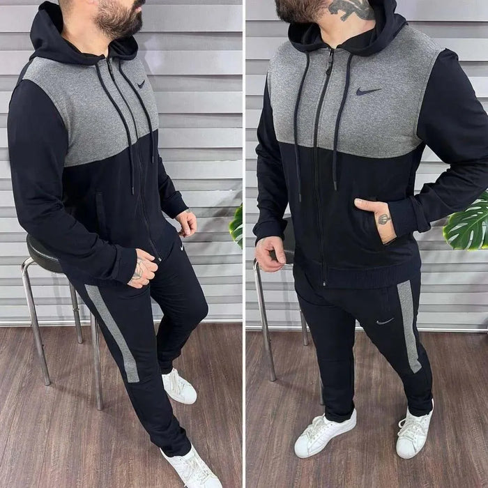 3 Pcs Men's Fleece Plain Zipper Track Suit