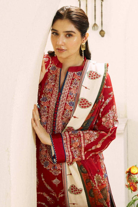 3 Pcs Women's Unstitched Embroidered Suit