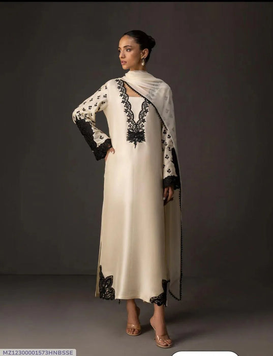 3 Pcs Women's Unstitched Digital Print Suit