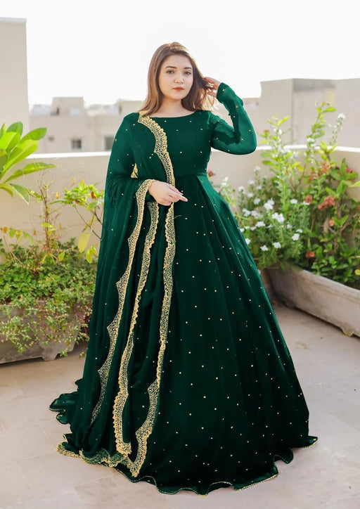3 Pcs Women's Stitched Chiffon Embroidered Suit