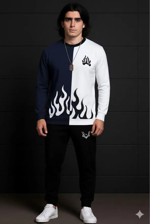 2 Pcs Men's Polyester Printed Track Suit In Best Quality